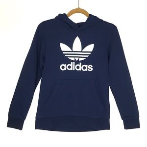 adidas Originals Trefoil Navy Blue Hoodie, Kid's Unisex Large, NWT